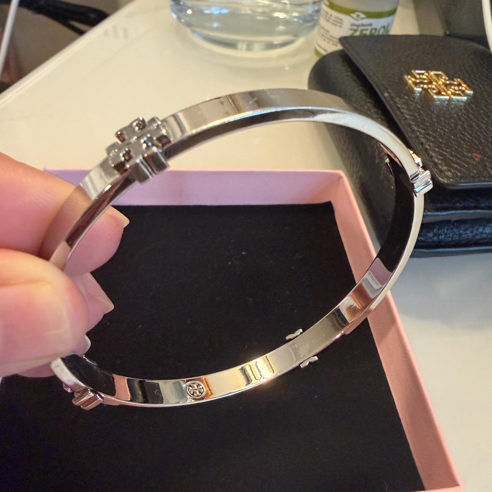 Tory Burch Silver Bangle Bracelet